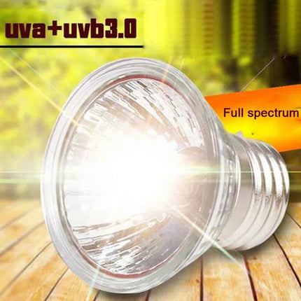 UVA+UVB 3.0 Reptile lamp Set with Clip-on Bulb Lamp Holder Turtle Basking UV Heating Lamp Kit Tortoises Light Lizards Lighting