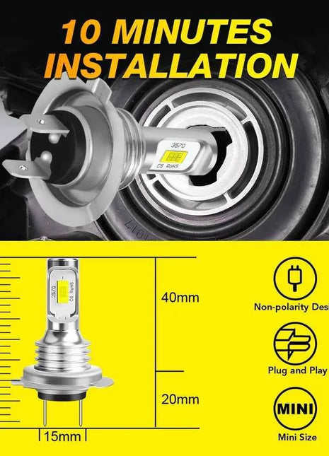 4PCS H7 LED Headlight KIT Combo Bulbs High Low Beam Super Bright White 6000K