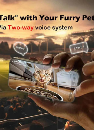 5G Automatic Cat Feeder With 1080p Camera Video WiFi Cat Food Dispenser Pet Smart Voice Recorder Remote Control Pet Auto Feeder