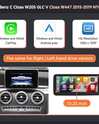 Linux Multimedia Screen Wireless CarPlay Android Auto for Mercedes-Benz W205 W176 GLC A C V Class W447 CLA GLA 2015-2018 NTG5.0