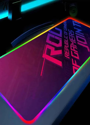 Black Mouse Pad Asus Rgb Gaming Mause Mat Anime Mats Gamer Rug Pc Xxl Cute Pads Large Game Keyboard Carpet Backlight Mousepad