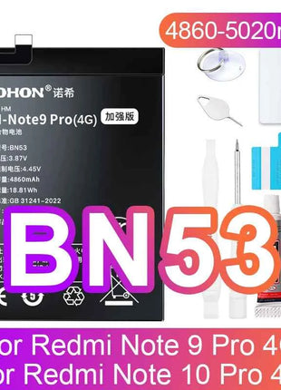 NOHON Battery for Xiaomi Redmi Note 13 12 11 10 Pro 9 8 7 6 5 4 11S 10S 9S Batteries BN5P BN53 BN46 BN45 BN5D BP47 BP4K BM5T