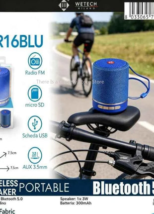 Altoparlante Bluetooth 5.0 Portatile in Tessuto, Mini Speaker Wireless 3W con Supporto Radio FM, Scheda TF, AUX, USB, per Uso Esterno