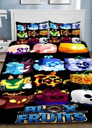 B-Blox F-Fruits Game Bedding Set 3D Cartoon Duvet Cover Set Soft Skin-Friendly Single Double King Size For Kids Birthday Gift