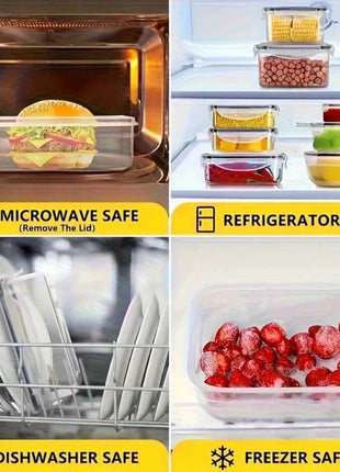 8-PC BPA-Free Airtight Food Containers with Locking Lids - Microwave/Freezer Safe PP Plastic Storage for Dry Goods/Fruit/Veggies