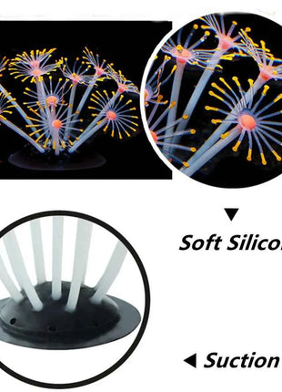 1Pc Silicone Glowing Artificial Fish Tank Aquarium Coral Plants Ornament Underwater Pets Decor Aquatic Pet Supplies Decoration