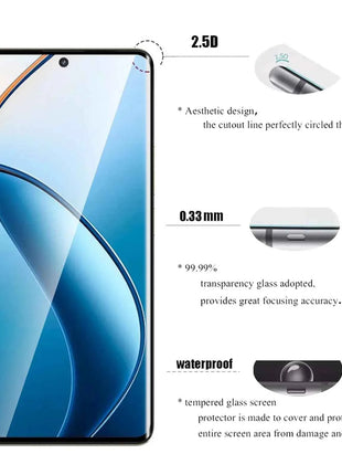 3D Curve Screen Protector For Realme 12 Pro Plus OPPO Tempered Glass High Aluminum HD  Crystal   9H Ultra Transparent Clear