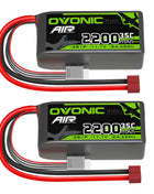 OVONIC 3S Lipo Battery 35C 2200 mAh 11.1 V Short Pack with Deans Connection for Aircraft Helicopter for 1:14 RC Car RC Plane (2P
