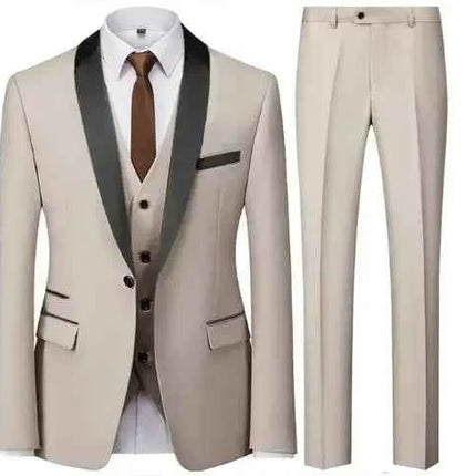 Abito Uomo 3 Pezzi Nero Slim Fit - Giacca, Pantalone e Gilet Cerimonia