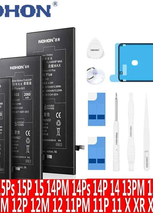 NOHON  High Capacity Phone Battery for iPhone 13 13Pro 12 Pro 11 X XR XS 12Mini 13PM 15Pro MAX 14 SE SE2 SE3 Replacement Bateria