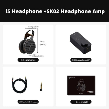 Fosi Audio I5 Over-Ear Wired Headphones 97mm Diaphragm Open Back Planar Magnetic HiFi Headset for Studio