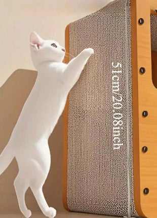 Large Cat House with Scratching Board Indoor Cat Shelter for Resting and Playing Easy Assembly Suitable for Multi-cat Families