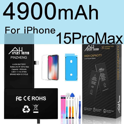 PINZHENG Real High Capacity Battery For iPhone 15 14 Pro Max 15 Pro 14 Pro 15 Plus 14 Plus 15 Pro Max Replacement Batteries