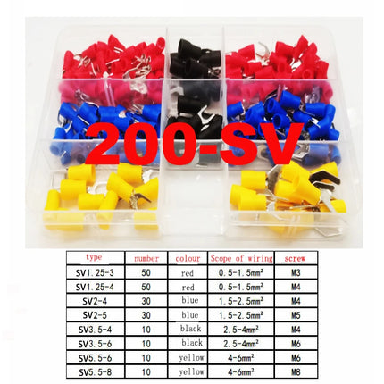 Connettore cavo isolato Cavo elettrico a crimpare Anello di testa a forcella Set anello Cappe a crimpare elettriche Terminali arrotolati Kit assortito