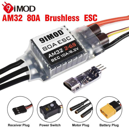 9IMOD RC Brushless Combo AM32 80A ESC 3542 1850KV/2250KV Brushless Motor Gearbox for Axial SCX10 RC Crawler Car Upgrades Parts
