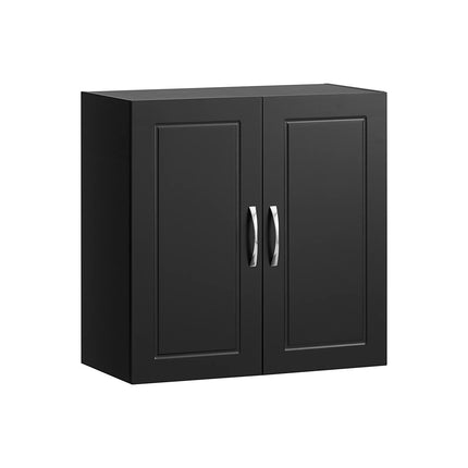SoBuy FRG231 Armadietto Pensile da Bagno con Due Ante - Mobile Multiuso Nero