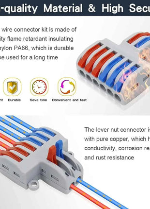 1 In Multiple Out Push-in Electrical Wire Connector Terminal Block Universal Fast Wiring Cable Connectors For Cable Connection