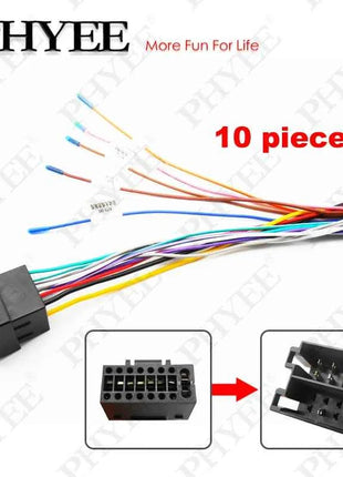 10 pezzi adattatore per cablaggio a 16 Pin connettore ISO connettore 16 P accessori elettronici per Auto cavo 12V per autoradio Android 2 Din