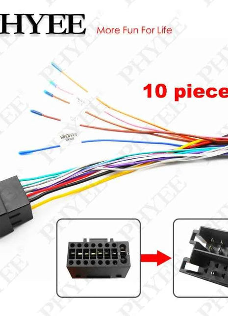 10 pezzi adattatore per cablaggio a 16 Pin connettore ISO connettore 16 P accessori elettronici per Auto cavo 12V per autoradio Android 2 Din