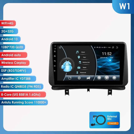 Hizpo Car Radio Autoradio for Renault Clio 3 2005 2006 2007-2014 Multimedia Player Wireless CarPlay Android Auto Stereo GPS 4G
