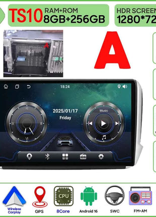 Android 16 GPS Navigation For Peugeot 2008 208 Series 2012 - 2018 Carplay Car Radio Multimedia Player Stereo Video BT 2k Screen