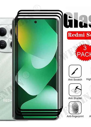 3 pezzi in vetro temperato per Redmi Note 15 / Note 15 Pro / Note 15 Pro Plus 4G 5G protezione schermo curvo a copertura totale