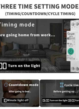TUYA WiFi Smart Circuit Breaker 1-63A Over Current Under Voltage Protection Power Metering Wireless Remote Control Switch GBDQA