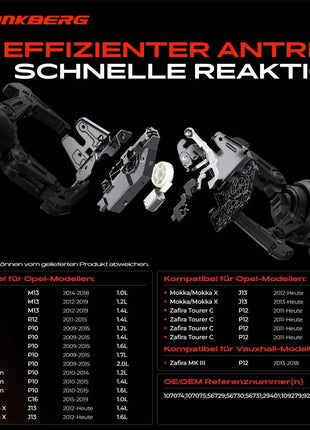 Frankberg 1x Serratura portiera posteriore per Audi A8 Opel Astra J K Zafira Tourer C Hyundai 13577903 13587646 13508110