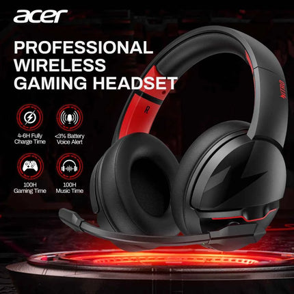 Acer K2 Headsets Gamer 100H Battery Dynamic Clear Voice Mic Bluetooth Gaming Headphones for PC PS4 Wireless Gaming Headset