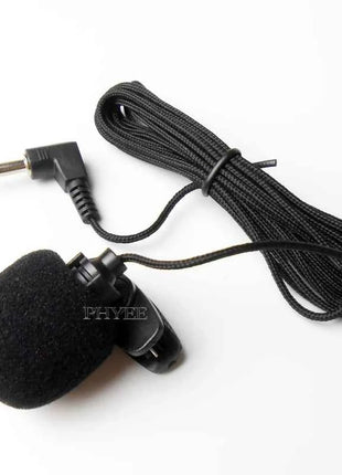 Kit vivavoce Bluetooth per auto Microfono esterno lungo 2,5 metri Microfono audio mono portatile Cavo intrecciato Clip-on Spina Aux da 3,5 mm