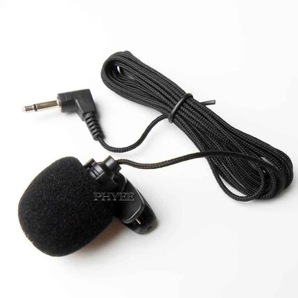 Kit vivavoce Bluetooth per auto Microfono esterno lungo 2,5 metri Microfono audio mono portatile Cavo intrecciato Clip-on Spina Aux da 3,5 mm