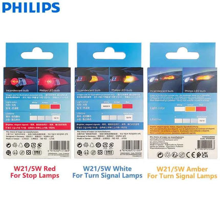Philips Ultinon Pro6000 LED W21/5W 7443 T20 Two Contacts Red White Amber Car Turn Signal Stop Lamps No Flash Flicker Error Free