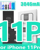 0 Cycle High Capacity Battery For iPhone 11 11Pro 12Pro 12 13 14 13Pro 14Pro Max Mini Phone Bateria + Free Tool Kit