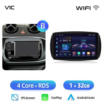 Junsun Wireless CarPlay Android Auto Car Radio For Mercedes Benz Smart 453 Fortwo 2014-2020 GPS Multimedia 2 din Systems Stereo