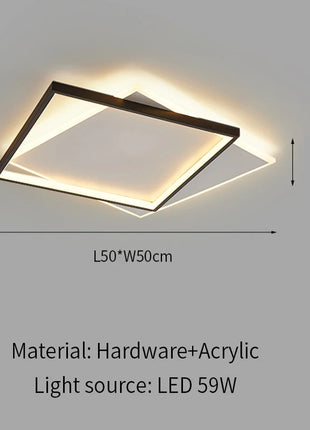 Lampada da soffitto a LED quadrata ultrasottile Luci da soggiorno creative Telecomando Camera da letto Studio Apparecchio Lustre Lampadari per decorazioni per la casa