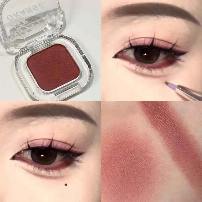 Gothic Red Brown Smoked Matte Eyeshadow Palette Smooth Shimmer Monochrome Eye Shadow Long-Lasting Brightening Silkworm Pigments