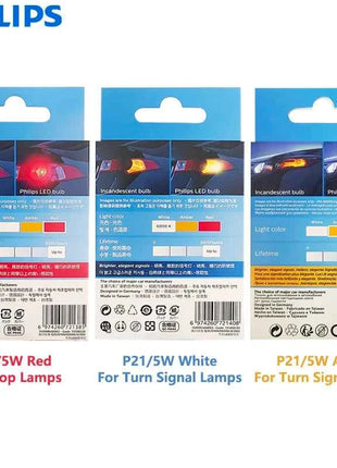 Philips Ultinon Pro6000 LED P21/5W 1157 S25 Two Contacts Amber Red White Car Turn Signal Stop Lamps No Flash Flicker Error Free