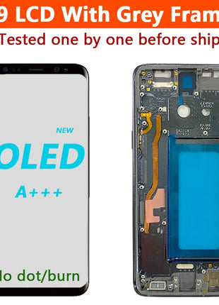 Display AMOLED per SAMSUNG Galaxy S9 G960 Display Touch Screen Digitizer Assembly G960F/DS OLED LCD con sostituzione del telaio