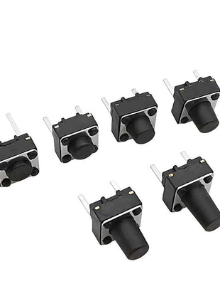 50 Pz 6x6mm Interruttore a pulsante tattile 6*6mm 2 Pin Mini PCB Interruttori tattili momentanei Altezza 5mm 6mm 7mm 8mm 9mm