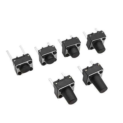 50 Pz 6x6mm Interruttore a pulsante tattile 6*6mm 2 Pin Mini PCB Interruttori tattili momentanei Altezza 5mm 6mm 7mm 8mm 9mm