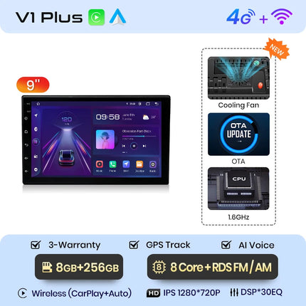 Junsun 7 9 10 inch Universal CarPlay Android Auto Car Radio For VW Fiat Renault Nissan Hyundai GPS Multimedia Autoradio Stereo