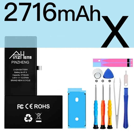 PINZHENG Real High Capacity Battery For iPhone 8 Plus SE 5S 6 6S 7 X Xr Xs Max Phone Replacement Batteries Warranty One Year