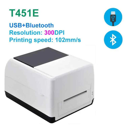 XP-T451B 451E 4-Inch Thermal Transfer Printer Thermal Printer High-Speed for Clothing Jewelry Greeting Cards Wash Labels