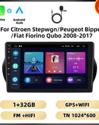 Podofo 2Din 8 + 128G Car Radio For Citroen Nemo/Peugeot Bipper/Fiat Fiorino Qubo 2008-2017 Android Auto Carplay GPS RDS Car Stereo