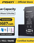 PISEN Phone Battery For iPhone 11 12 13 14 15 Mini Pro Max Plus SE2 SE3 Matches Original Capacity 0 Cycles Battery Replacement