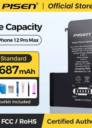 PISEN Phone Battery For iPhone 11 12 13 14 15 Mini Pro Max Plus SE2 SE3 Matches Original Capacity 0 Cycles Battery Replacement