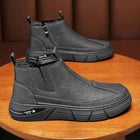 Winter Shoes Man Ankle Platform Brown Leather Zip Up Snow Boots for Men Booties New in Work Fur Brands Thick Plush Anti Slip