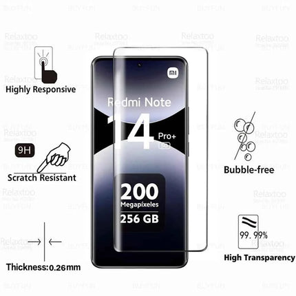 Per Redmi Note 14 15 Pro+ 5G, 2 Pezzi di Vetro Temperato Curvo, Protezione Schermo per Xiaomi Note14 Pro Plus Note15 15Pro 14Pro 4G