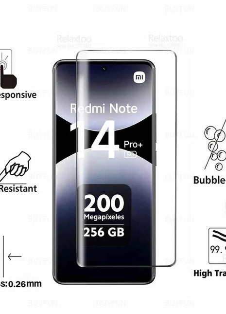 Per Redmi Note 14 15 Pro+ 5G, 2 Pezzi di Vetro Temperato Curvo, Protezione Schermo per Xiaomi Note14 Pro Plus Note15 15Pro 14Pro 4G