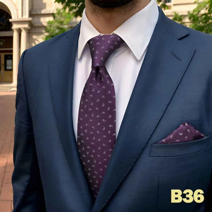 Set Cravatta e Fazzoletto Uomo Colorato 160cm - Accessori Matrimonio